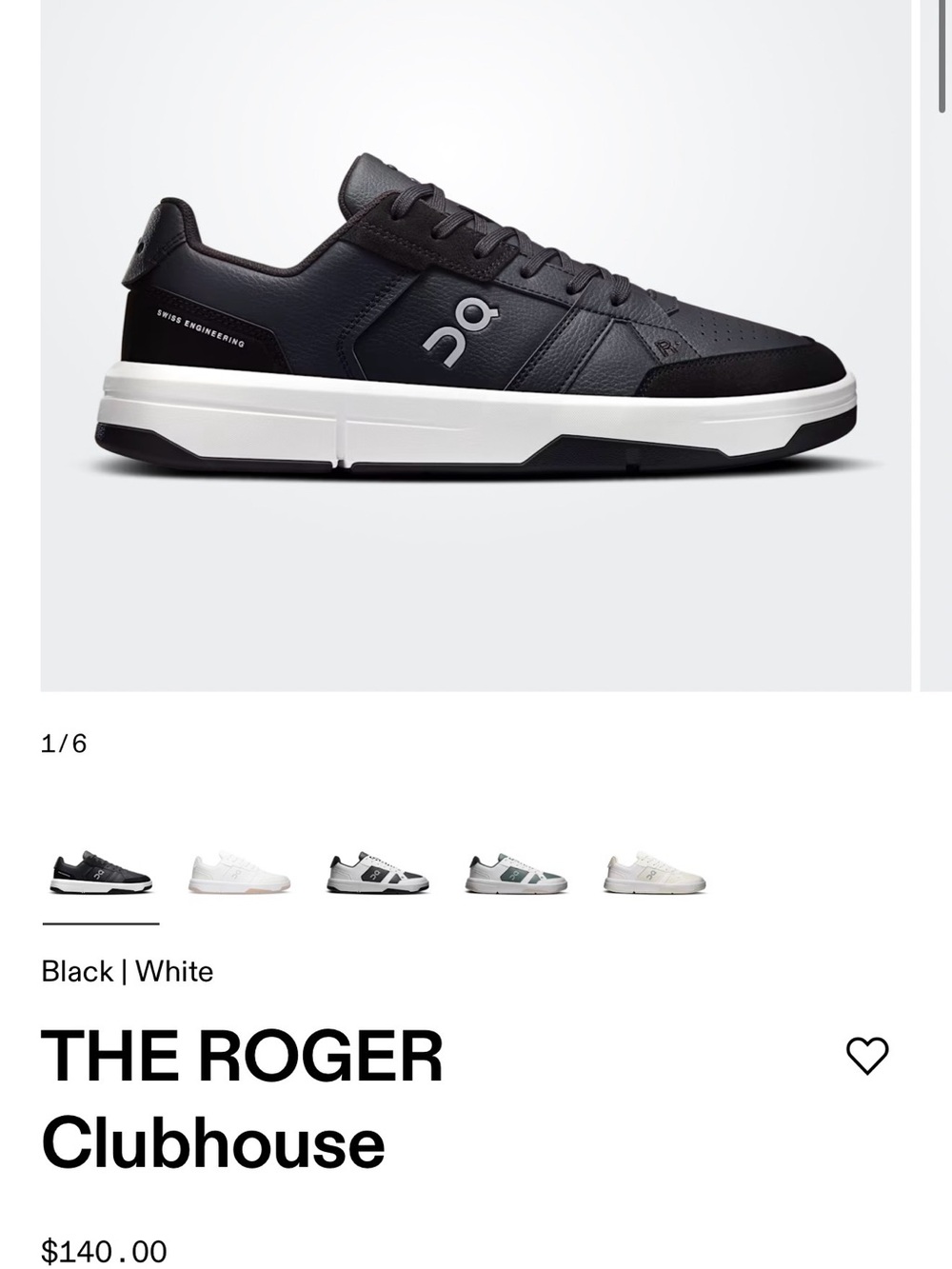 On Running Cloud roger clubhouse Sneakers in Black and White